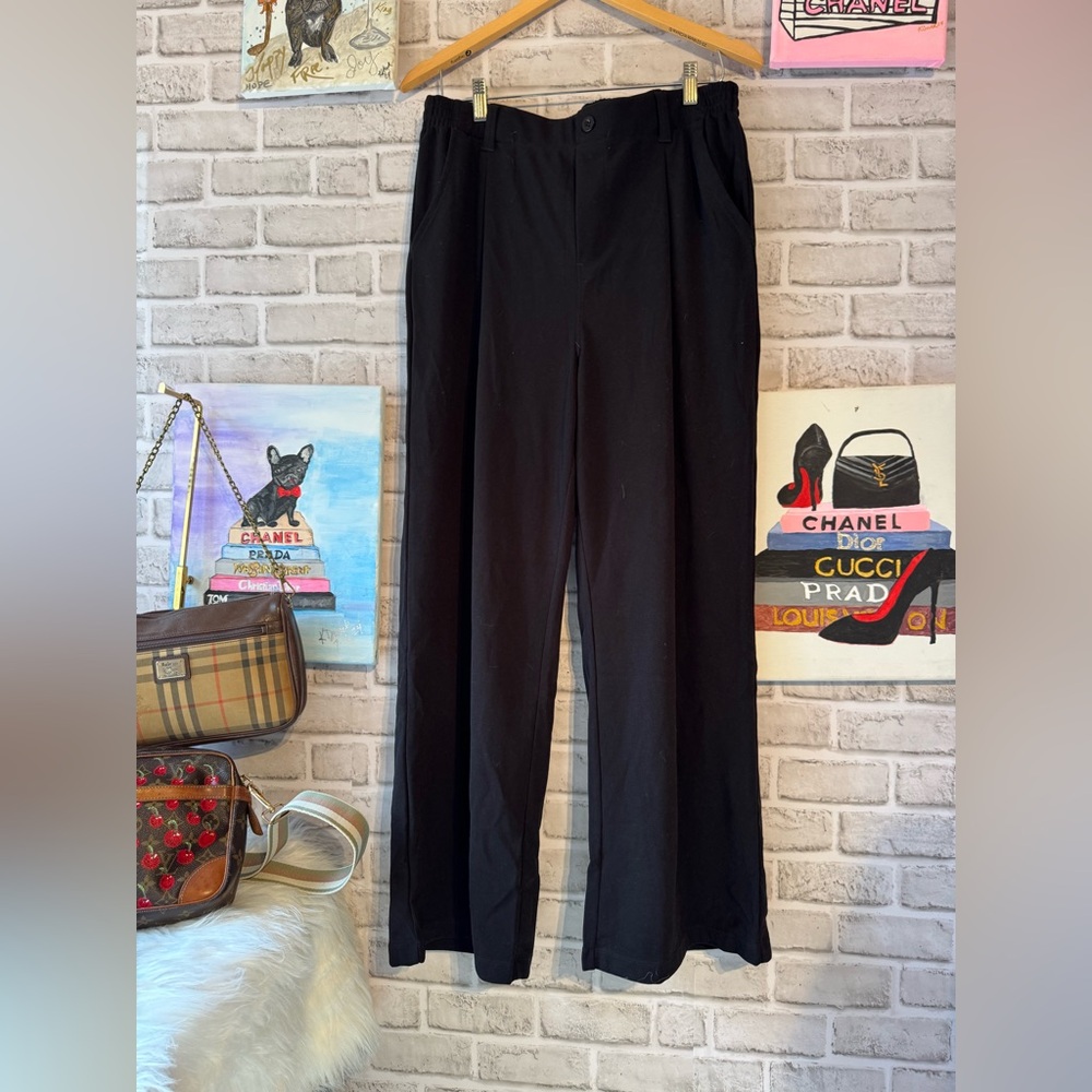 Black Wide-Leg Women's Pants - Classic Versatile Style